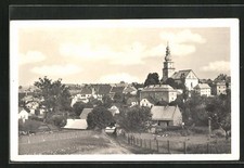 Zdar nad Sazavou I, widok na kościół w miejscowości, pocztówka  na sprzedaż  Wysyłka do Poland