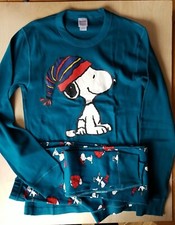 Pijama unissex adulto estampa inverno azul snoopy Hanna Andersson novo sem etiquetas GG, usado comprar usado  Enviando para Brazil