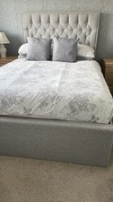 Grey fabric ottoman for sale  ROCHESTER