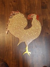 Arte folclórica vintage pintada à mão galo galo placa quintal arte 19,5x26" com perdas comprar usado  Enviando para Brazil