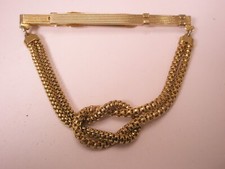 Pingente antigo deslizante GRANDE clipe de barra de gravata corrente corda dupla nó quadrado 3-3/16", usado comprar usado  Enviando para Brazil