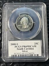 2000-S PRATA Carolina do Sul State Quarter PCGS PR69 DCAM porta-bandeira do estado 25C comprar usado  Enviando para Brazil