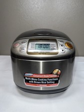 Usado, Panela e aquecedor de arroz Zojirushi Micom NS-TSC10 aço inoxidável excelente testado comprar usado Usado, Panela e aquecedor de arroz Zojirushi Micom NS-TSC10 aço inoxidável excelente testado comprar usado  Enviando para Brazil
