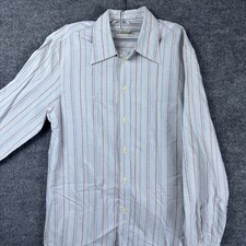 Camisa masculina Emporio Armani listrada branca média manga longa Preppy comprar usado Camisa masculina Emporio Armani listrada branca média manga longa Preppy comprar usado  Enviando para Brazil