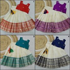 Blusa Lehenga de seda tafetá casamento indiano costurada completa para crianças e meninas HK-1 comprar usado  Enviando para Brazil
