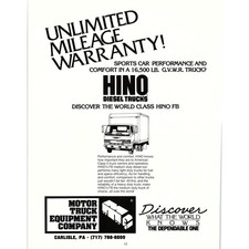 Hino Diesel Trucks Motor Truck Equipment Company Carlisle PA 1988 Ad SAG8-4 comprar usado  Enviando para Brazil