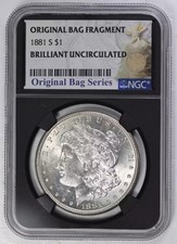 1881 S Morgan dólar prata NGC BU série bolsa original comprar usado  Enviando para Brazil