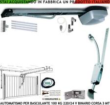 AUTOMATISMO PORTA BASCULANTE CONTRAPPESI MOTORE 220/24 V ARCHETTO 100 KG SBLOCCO usato  Roma