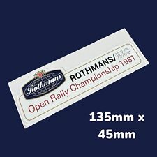 1981 rothmans rac for sale  STOKE-ON-TRENT