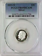 2011-S 10C Roosevelt Dime PCGS PR69DCAM 90% prata 22hlh0422 comprar usado  Enviando para Brazil