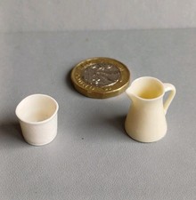 CASA DE MUÑECAS MINIATURA 1:12 ARTESANAL AVON MINIATURAS JARRA Y OLLA DE PORCELANA EXCELENTE segunda mano  Embacar hacia Mexico