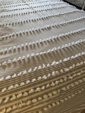 Usado, Capa de edredom Harbor House 100% ALGODÃO chenille tufada bege e branco Q/K 102 x 94" comprar usado  Enviando para Brazil