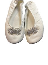 Chinelos de balé nupcial Verre tamanho M 8-9 branco com strass dourado casamento comprar usado  Enviando para Brazil