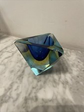 Cinzeiro Murano Sommerso Flavio Poli 1960 azul água e amarelo comprar usado  Enviando para Brazil