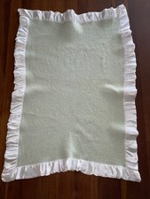 Cobertor de carrinho de bebê vintage St. Mary’s verde claro acabamento acetinado lã comprar usado  Enviando para Brazil