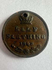 1843 half farthing for sale  PLYMOUTH