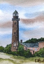 ORIGINAL AQUARELL -  Leuchtturm Darßer Ort. comprar usado  Enviando para Brazil
