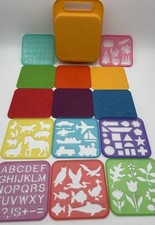 Tupperware 1987 Kids 14 estênceis e kit de arte de fricção Tuppertoys 1408-5, usado comprar usado  Enviando para Brazil