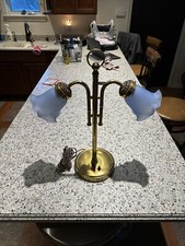 Usado, Abajur de mesa vintage de bronze tulipa com tons fosco originais funciona comprar usado  Enviando para Brazil