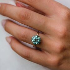 Anel de noivado redondo tratado solitário diamante azul 2,75 quilates brilho certificado 925 comprar usado  Enviando para Brazil