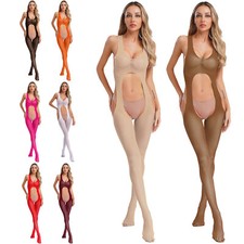 Macacão feminino transparente abertura oca virilha macacão roupa íntima comprar usado  Enviando para Brazil