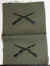Par de coleiras emblema insígnias fadiga oliva oficial do exército dos EUA infantaria comprar usado  Enviando para Brazil