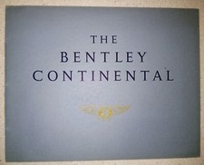 Bentley continental brochure for sale  NUNEATON