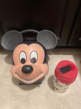 Kit de lancheira infantil vintage Disney Mickey Mouse Head Aladdin com garrafa térmica , usado comprar usado  Enviando para Brazil