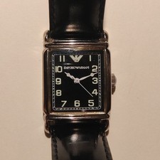 Relógio Emporio Armani GA EA unissex retangular C3G3 mostrador preto pulseira de couro  comprar usado  Enviando para Brazil