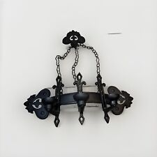 Lámpara de araña vintage negra gótica española metal 3 candelabros apliques de pared soportes segunda mano  Embacar hacia Argentina