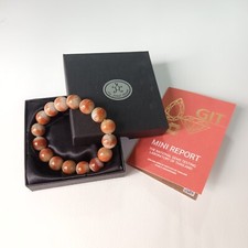 Pulsera con cuentas hecha de jade birmano genuino con certificado de GIT. segunda mano  Embacar hacia Mexico