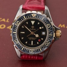 Usado, Vintage Zodiac Ref 108.22.06 Relógio de Mergulhador Feminino Ponto Vermelho 200m Nova Pulseira de Bateria comprar usado  Enviando para Brazil
