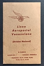 capa jaqueta bilhete LAV LINEA AEROPOSTAL VENEZUELANA Venezuela 1952 comprar usado  Enviando para Brazil