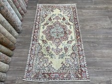 Tapete vintage oriental vermelho bege 3x5, tapete Oushak feito à mão, tapete de lã tradicional comprar usado  Enviando para Brazil
