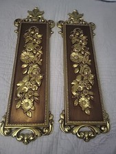 Conjunto de 2 painéis de parede vintage de plástico rígido dourado escovado marrom da década de 1970 MCM comprar usado  Enviando para Brazil