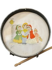 Instrumento musical de batería pintado a mano de colección con baquetas segunda mano  Embacar hacia Mexico