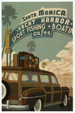 Santa Monica Yacht Harbor, Pier, Rota 66, Califórnia, viagens de carro Califórnia-Cartão Postal comprar usado  Enviando para Brazil