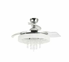Ventilador de teto interno cromado LED decoração matriz 42" com kit de luz e controle remoto comprar usado  Enviando para Brazil