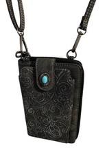 Bolsa carteira tiracolo Montana West cinza desgastada floral ferramenta telefone turquesa comprar usado  Enviando para Brazil