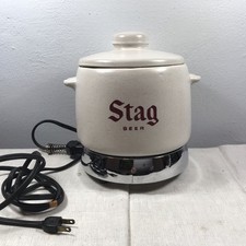 Usado, Antiga panela de cerâmica West Bend Co cerveja de veado e base de aquecimento elétrico barra testada comprar usado  Enviando para Brazil