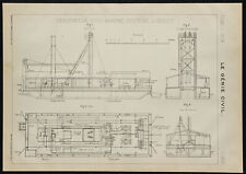 Usado, 1907 - Plano da draga subaquática, sistema Lobnitz - Engenharia naval comprar usado  Enviando para Brazil