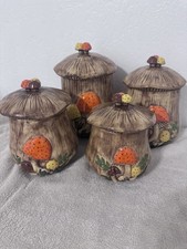 Conjunto de vasilha de cerâmica de cogumelo Arnel's cozinha retrô década de 1970, 4 peças comprar usado  Enviando para Brazil
