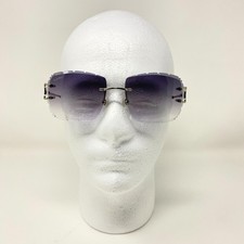 Óculos de sol Cartier Piccadilly C decoração cinza lente corte diamante armação prata comprar usado  Enviando para Brazil