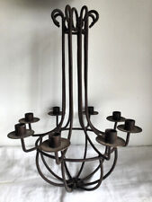Candelabro grande de ferro forjado soldado oito leves. comprar usado  Enviando para Brazil