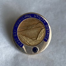 Broche East Bay Ca Municipal Utility District safira ouro 1/10 10k prêmio de serviço  comprar usado  Enviando para Brazil
