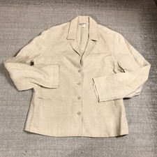 Jaqueta Eileen FIsher Feminina Blazer de Linho Médio Bege Bronzeado Leve Casual comprar usado  Enviando para Brazil