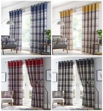 Lined curtains tartan for sale  UK