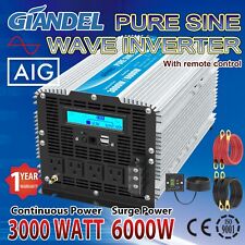 Inversor de energia onda senoidal pura 3000W 12V/110V~120V com display LCD 4,5m controle remoto comprar usado  Enviando para Brazil