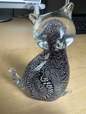 Glass cat ornament for sale  LOUGHTON