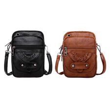 Bolsa de celular feminina com zíper bolsa carteiro couro ecológico para viagens de trabalho comprar usado  Enviando para Brazil